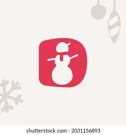 Letter D logo with a snowman for Christmas and 2022 New Year design. Perfect for your family gifts package, greeting cards to your colleagues, and t-shirts prints.