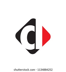 Letter D logo with Square background