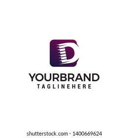 letter d logo square shape design concept template vector