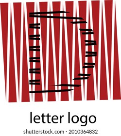 letter D logo in the style of minimalism on a red pattern background modern design