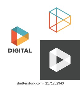 letter d logo is suitable for digital brand logo