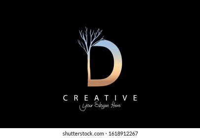 Diseño del logotipo o de la plantilla de símbolos de la letra D