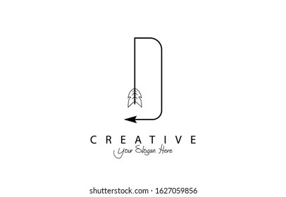 Letter D logo or symbol vector illustration