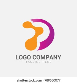 letter D logo, technology logo abstract