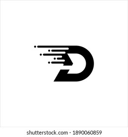 Letter D logo technology vector logo design.