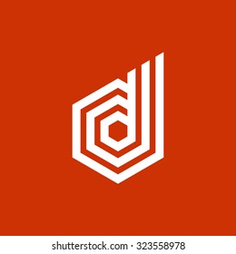 Plantilla de logotipo de carta D