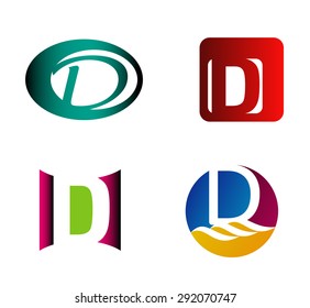 letter D logo template. Abstract icon
