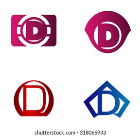 letter D logo template. Abstract icon
