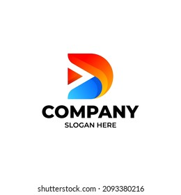 letter d logo template design