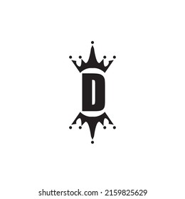 plantilla de logotipo de la letra D ilustración de la corona diseño vectorial