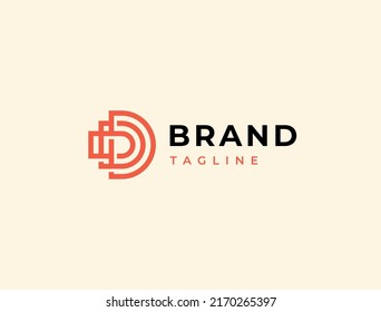 Plantilla del logotipo de la letra D. Logotipo moderno y elegante. 