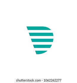 letter D logo template with strip logo concept for download
