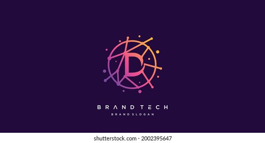 Letter D logo template for techonology company Premium Vector part 2