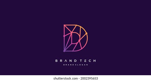 Letter D logo template for techonology company Premium Vector part 7