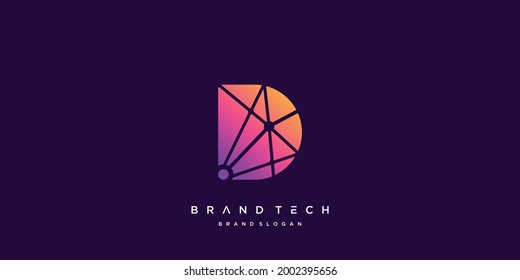 Letter D logo template for techonology company Premium Vector part 5