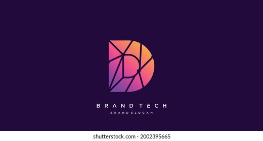 Letter D logo template for techonology company Premium Vector part 3