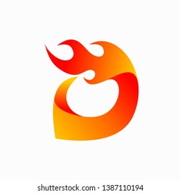 Letter D logo that forms fire