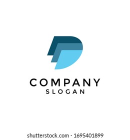 the letter D logo that looks like a stacked sheet. editable and easy to custom