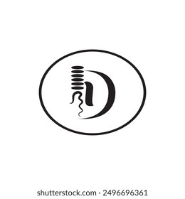 Logotipo de la letra D que es único y simple