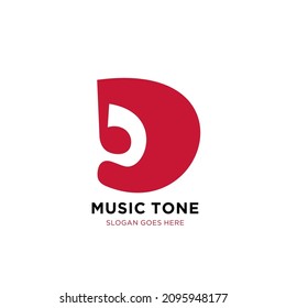 letter D logo and tone. Abstract combination of letter D with musical tones. suitable for applications, identity music, music studios and others
