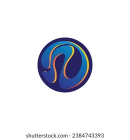 letter D logo typographic illustration circle design vector element
