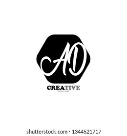 letter A D logo vector