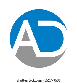 letter a and d logo vector