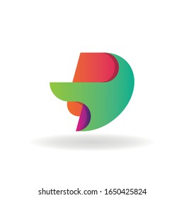 letter d logo vector with abstract design