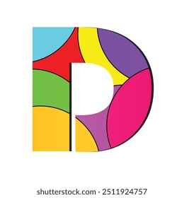 Arte vectorial de logotipo de letra D. Vector de diseño de letra "D" Abstractas y colorido. Vibrante y artística letra "D" ilustración con colores brillantes y audaces en un estilo moderno y geométrico. Vector de diseño de icono de letra D.