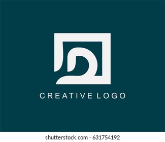 Letter D Logo Vector With Box