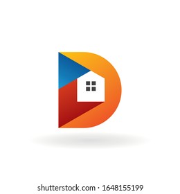 vector de logotipo de letra d con plantilla de elemento principal