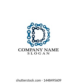 Letter D logo, vector illustration of modern icon bike chains