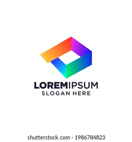 Letter D logo vector illustration, Design inspiration. Colorful icons.