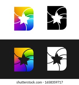 Letter D logo vector. modern and creative colour with rising concept