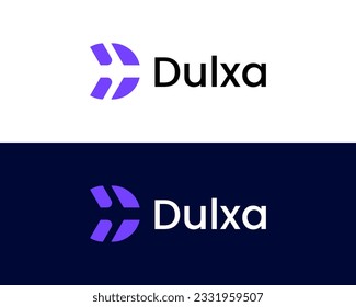 Plantilla de vectores con logotipo de letra D Símbolo único abstracto de monograma