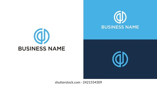 Logo-Vektorvorlage für Buchstaben D abstraktes Monogramm-Symbol