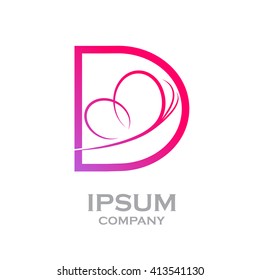 Letter D logo,Butterfly, beauty and fashion logo