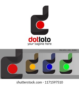 Letter D logo.Dots logo