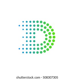 Letter D logo.Dots logo,dotted shape logotype vector design