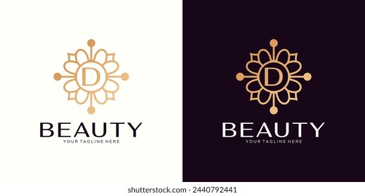 Buchstaben-D-Logo, Monogramm-Designelement, Line-Art-Logo-Design. Schönes Boutique-Logo-Design, Restaurant, Royalty, Cafe, Hotel, Heraldic, Schmuck, Mode