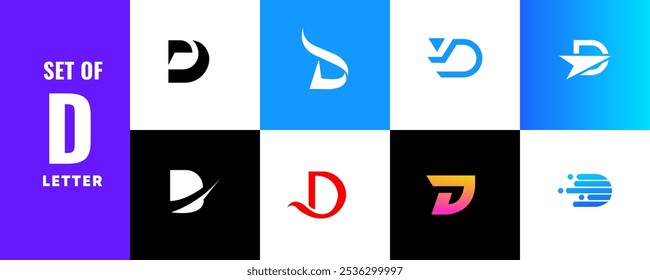 Buchstaben-D-Logos-Symbolsatz. für Business, Technologie, Luxus, Sport, Spiele, Web. D-Buchstabe-Logo