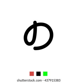 The letter D for logos, icons, web design, the template element. Black letters on a white background English alphabet. Vector Illustration Eps10.