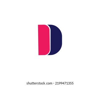 Letter D logotype. Colorful overlay vector icon logo