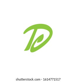 letter d loop leaf simple logo vector