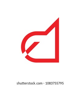 letter d lowercase geometric simple design logo