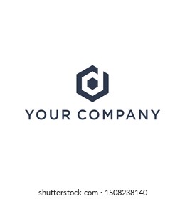 Letter d lowercase logo geometric for multiple business
