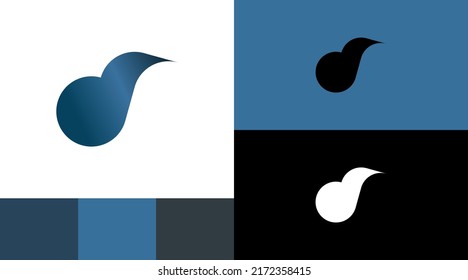 letter D Lowercase monogram Kiwi Bird  Logo Design Concept 