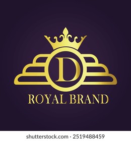 Letter D luxury gold logo concept