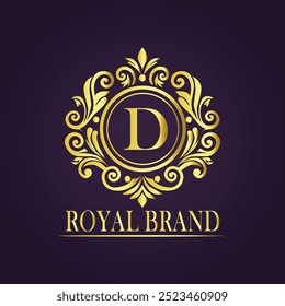 Letter D luxury gold logo concept