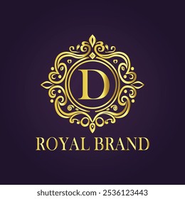 Letter D luxury gold logo concept